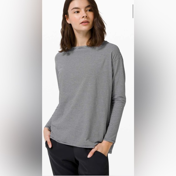 lululemon athletica Tops - Lululemon Back in Action Tonka Stripe 4